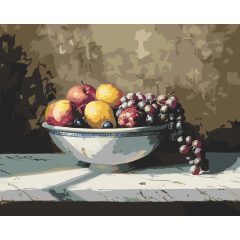 Gyümölcskosár - Számfestő készlet kereten 40x50