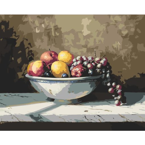 Gyümölcskosár - Számfestő készlet kereten 40x50
