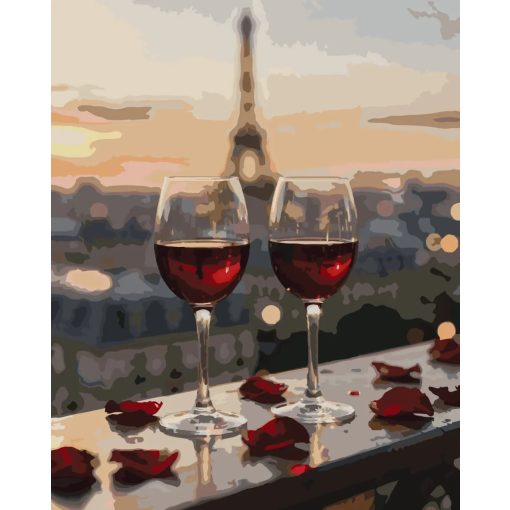 Párizsi koccintás - Számfestő készlet kereten 40x50