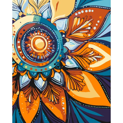 Mandala 13 - Malen-nach-Zahlen-Set auf Keilrahmen 40x50