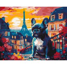 Franci a bulldog - Számfestő készlet kereten 40x50