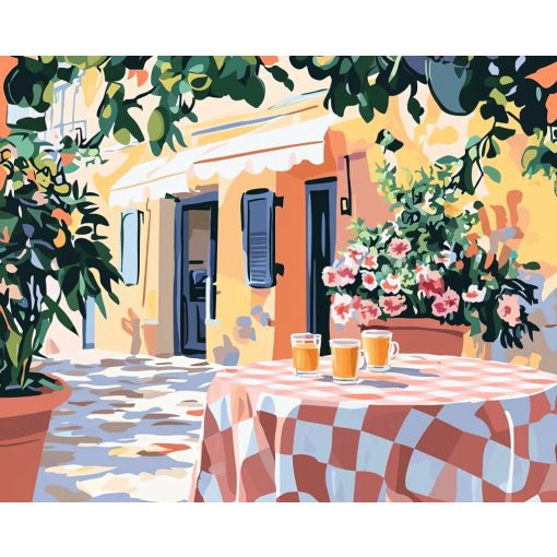 Délutáni eszpresszó - Számfestő készlet kereten 40x50