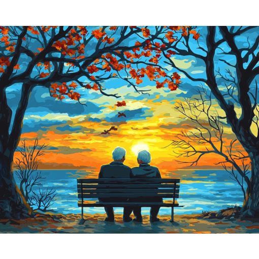 Ketten az idő peremén - Számfestő készlet kereten 40x50