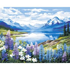 Szirmok és csúcsok - Számfestő készlet kereten 40x50