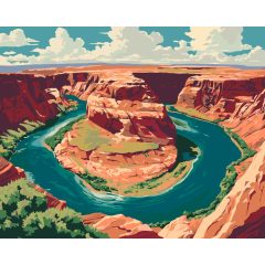 Patkó kanyar - Számfestő készlet kereten 40x50