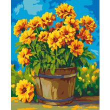 Napfényes virágcsokor - Számfestő készlet kereten 40x50