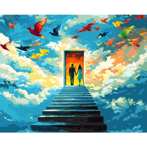 Szerelmünk kapuja - Számfestő készlet kereten 40x50