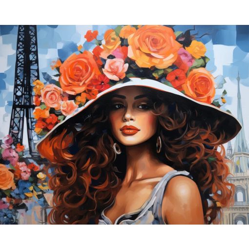 Virágzó elegancia - Számfestő készlet kereten 40x50