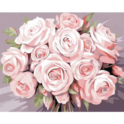 Virágzó szerelem - Számfestő készlet kereten 40x50