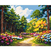 Virágzó ösvény - Számfestő készlet kereten 40x50