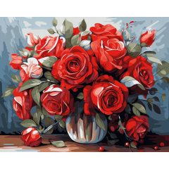 Virágos romantika - Számfestő készlet kereten 40x50