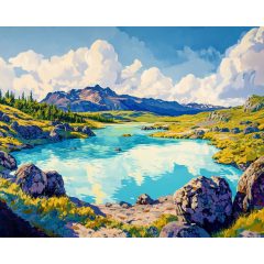 Kék lagúna - Számfestő készlet kereten 40x50