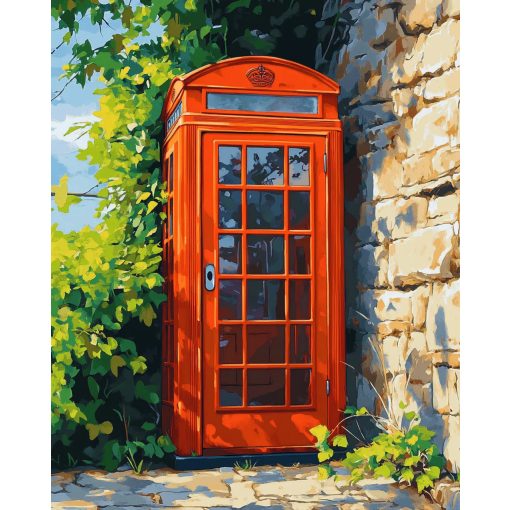 Retro fülke - Számfestő készlet kereten 40x50