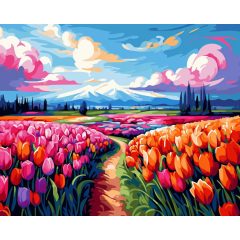 Tulipánok tengere - Számfestő készlet kereten 40x50