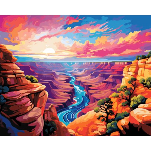 A végtelen kanyon - Számfestő készlet kereten 40x50