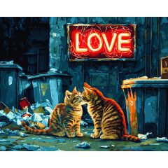 Városi szerelem - Számfestő készlet kereten 40x50