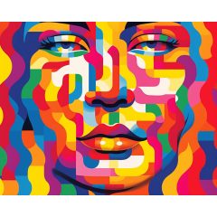 Geometrikus lélek - Számfestő készlet kereten 40x50