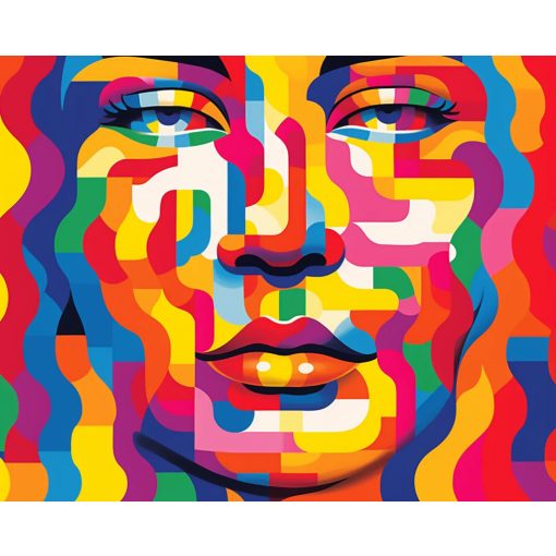 Geometrikus lélek - Számfestő készlet kereten 40x50