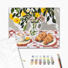 Vadvirágos reggeli - Számfestő készlet kereten 40x50