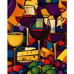 Modern boros csendélet - Számfestő készlet kereten 40x50