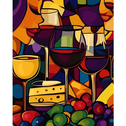 Modern boros csendélet - Számfestő készlet kereten 40x50