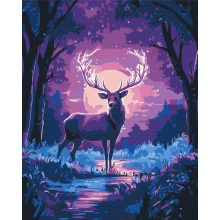 Mythischer Hirsch - Malen-nach-Zahlen-Set auf Keilrahmen 40x50