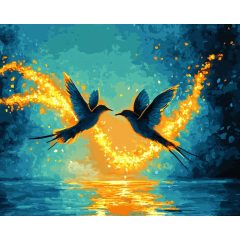 Szárnyas ragyogás - Számfestő készlet kereten 40x50