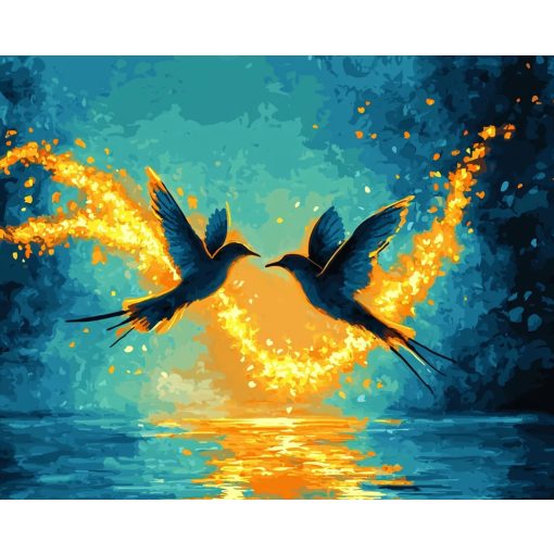 Szárnyas ragyogás - Számfestő készlet kereten 40x50