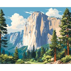   Gránitóriás a völgyben - Számfestő készlet kereten 40x50