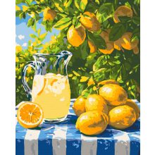 Napérlelte citromok - Számfestő készlet kereten 40x50