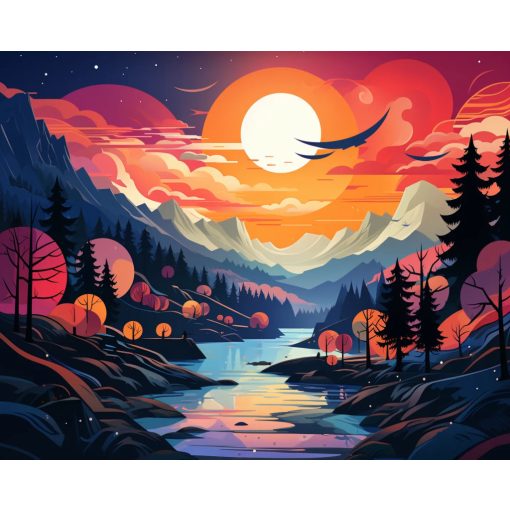 Az est fénye - Számfestő készlet kereten 40x50