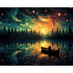 Csillagok a tavon - Számfestő készlet kereten 40x50