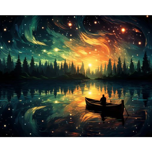 Csillagok a tavon - Számfestő készlet kereten 40x50