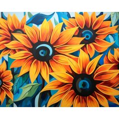 Napraforgó esszencia - Számfestő készlet kereten 40x50