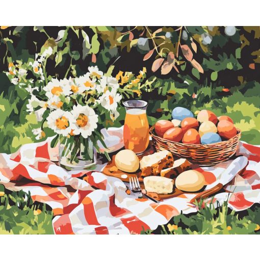 Akril piknik - Számfestő készlet kereten 40x50
