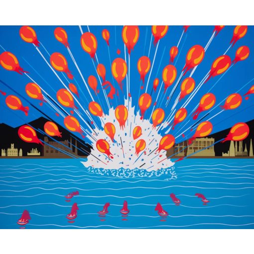 Lufirobbanás - Számfestő készlet kereten 40x50