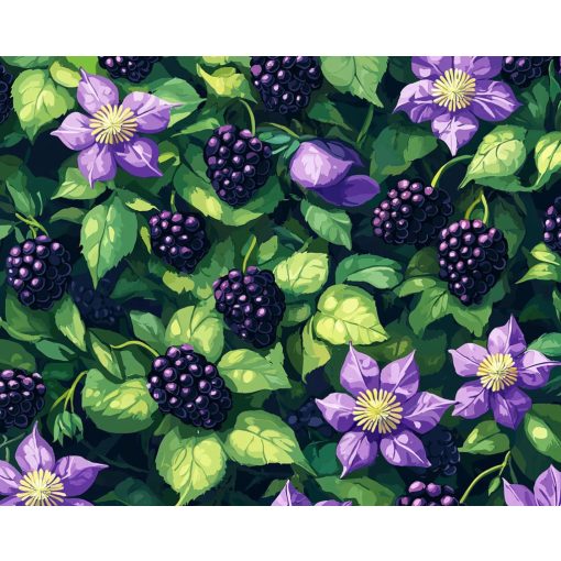 Bogyó virágzás - Számfestő készlet kereten 40x50