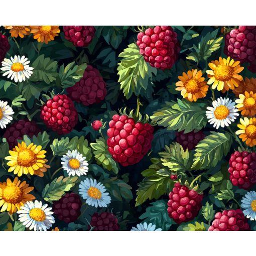 Bogyóvirág - Számfestő készlet kereten 40x50