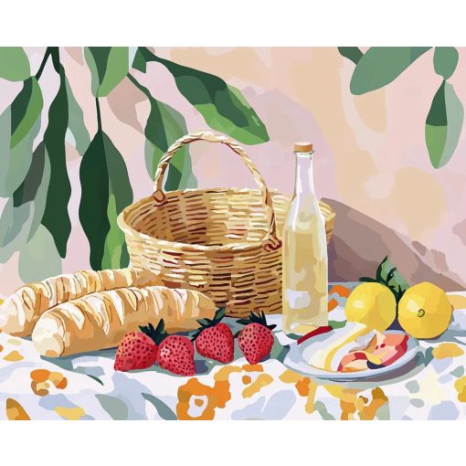 Boldog piknik - Számfestő készlet kereten 40x50