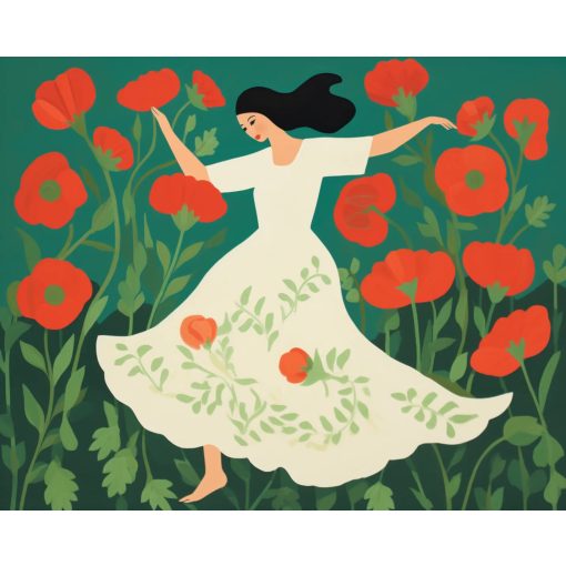 Virágzó tánc - Számfestő készlet kereten 40x50