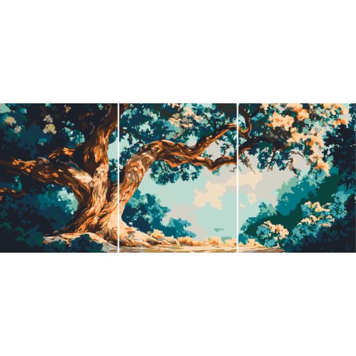 Mystischer Baum 1 - 3-teiliges Malen-nach-Zahlen-Set auf Leinwand