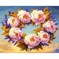 Virágkorona - Számfestő készlet kereten 40x50