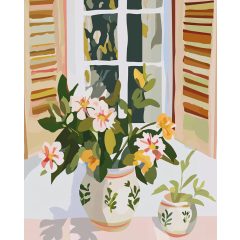 Virágos reggel - Számfestő készlet kereten 40x50