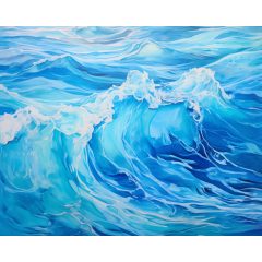 Kék hullám szimfónia - Számfestő készlet kereten 40x50