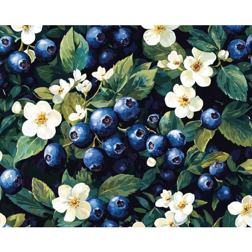 Áfonya boldogság - Számfestő készlet kereten 40x50