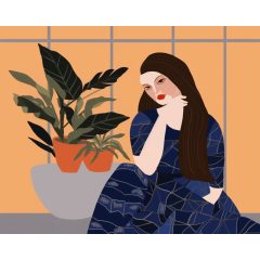 Csendes pillanat - Számfestő készlet kereten 40x50