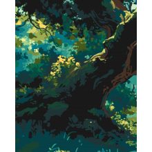 Mystischer Baum 2 - 3-teiliges Malen-nach-Zahlen-Set auf Leinwand