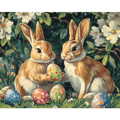 Tojásvadászat - Számfestő készlet kereten 40x50