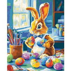 Nyuszi leckék - Számfestő készlet kereten 40x50