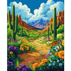 Sivatagi virágzás - Számfestő készlet kereten 40x50